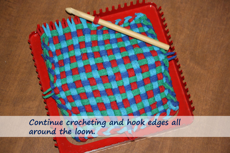 The Best Way to Finish Handwoven Potholders - Big Green Chair