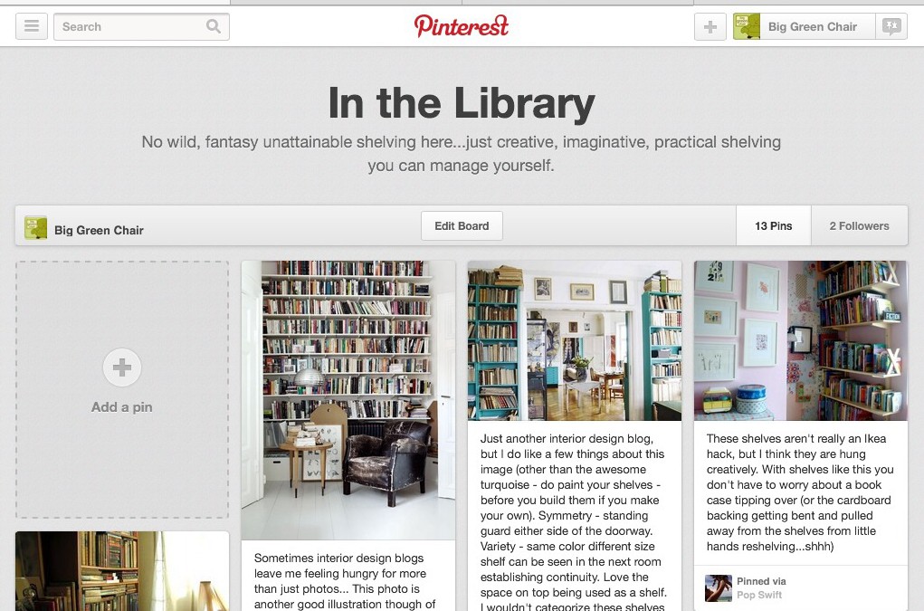 Big Green Chair Pinterest Bookshelf Board